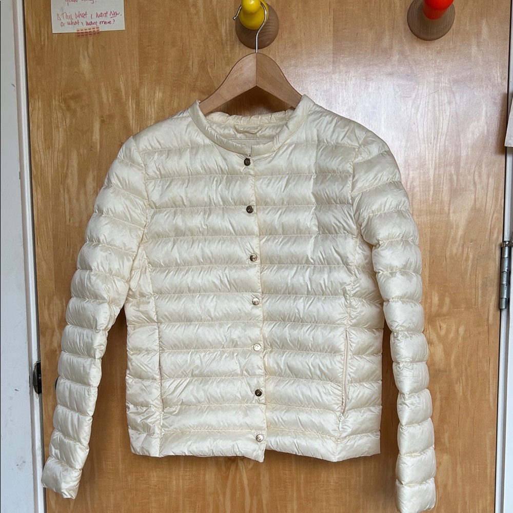 Elegant Cream Puffer Jacket for Women